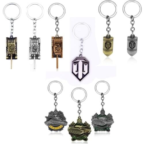 Game World of Tanks keychain WOT around Collectors Edition shells keychain pendant World of Tanks Cool Key Chain men gift