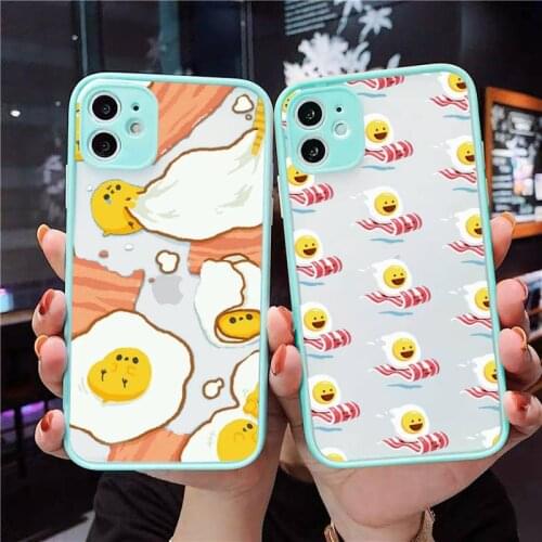 Funny Egg Styles Phone Case For iPhone 12 11 Mini Pro XR XS Max 7 8 Plus X Matte transparent blue Back Cover