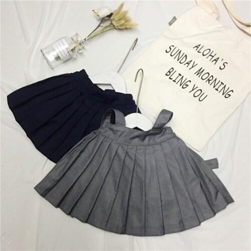 2020 Spring New Arrival Kids Skirt Korean Strap Skirts for Girls Toddler Baby Pettiskirt 2 3 4 5 6 Y Baby Skirt Pleated Skirts