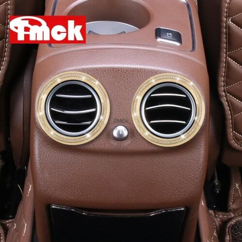 For Mercedes Benz E Class W213 E200/260/300/320 2016-2020 Car Accessories Rear Row Air Conditioning Vent Ring Diamond Trim Cover