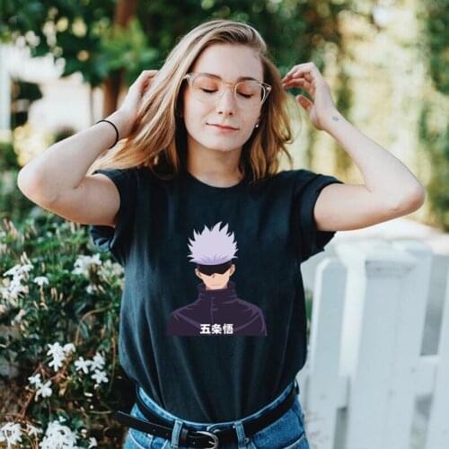 Japan Anime Jujutsu Kaisen Cool Yuji Itadori & Gojo Satoru Graphic Womens T Shirt Summer Streetwear Cotton Tops Loose Casual Tee