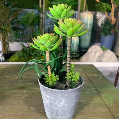 26/37cm Artificial Tropical Cactus Fake Succulents Plants Small Agave Bonsai Desert Dracaena Tree Potted for Home Desk Decor