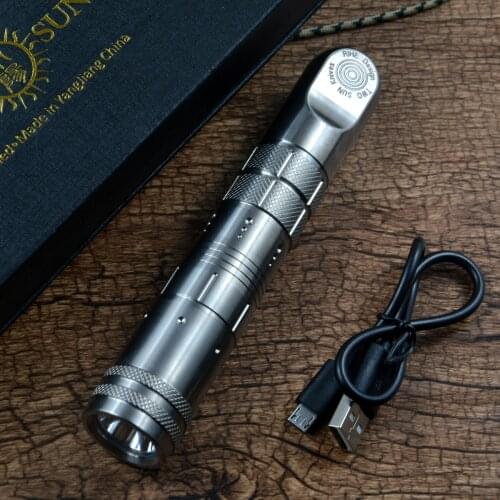 TWOSUN Quality LED Torches Flashlight Titanium Alloy Rechargeable Waterproof 350 Lumens for Outdoor Camping Searching