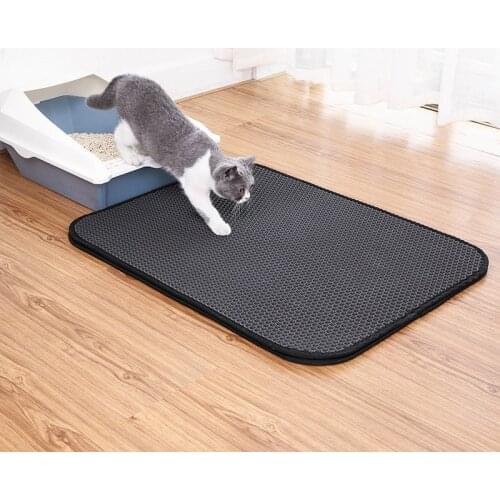 Cat Litter Mat Double Layer Waterproof Eva Non-Slip Cat Pad Trapping Pet Litter Box Mat House Clean Pad Supplies Cat Accessories