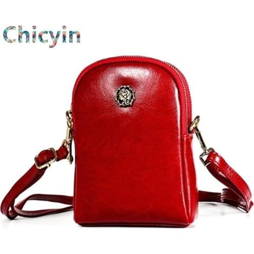 Oil Wax Cow Leather Small Handbags Women Bags For Cell Phone Designer Shoulder Bag Female Mini Crossbody Bag For Women Flap Bag