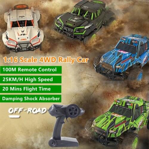 1:16 Scale 4WD Off-Road RC Rally Car Damping Shock Absorber 100M Control Distance 20Min FLight Time Multi Terrain Racing Car Toy