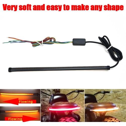Motorcycle Sequential Switchback Flowing LED Light Strip Bar LED Tail Brake Turn Signal Strip Lights Universal