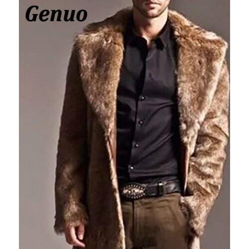 Men Fur Coat Winter Faux Fur Jacket Outwear Men Punk Parka Jackets Winter Warm Long Cardigans Overcoats Streetwear Men Fashion