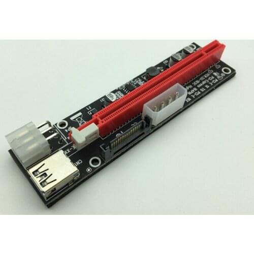 New 3 in 1 Molex 4Pin SATA 6PIN PCIE PCI-E PCI Express 16x Slot Riser Card 1x to 16x USB 3.0 Cable For Bitcoin BTC Miner Mining