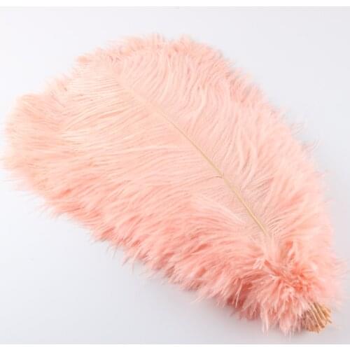 Wholesale 100pcs / Lot High Quality Fluffy Champagne Ostrich Feather For Wedding Celebration Diy Decoration Feather For Crafts