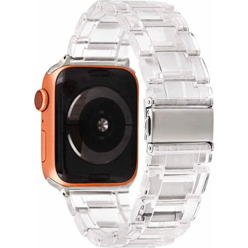 Transparent Resin Strap For Apple Watch SE 6 Band 44mm 40mm iWatch Series 5 4 Wristband For Applewatch 3 2 1 42mm 38mm Bracelet