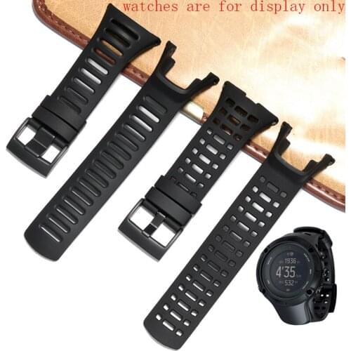 Special Interface Strap Black Rubber Silicone Watchband For Suunto AMBIT 1/2/3 Smart Mens Watch Accessories