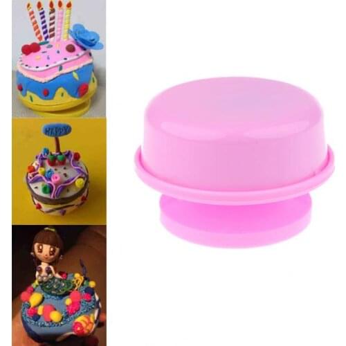 Pink Plastic DIY Round Rotating Music Box Base Wedding Xmas Birthday Gifts