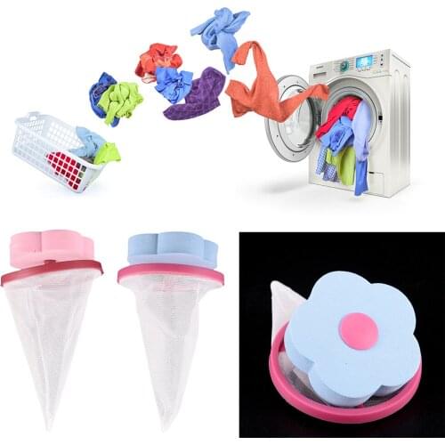 Flower Shape Mesh Filter Bag Laundry Ball Floating Style Washing Machine Filtration Hair Removal Device House Cleaning Tools
