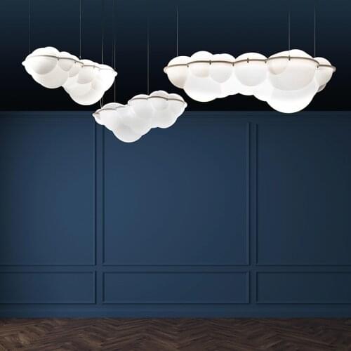 Modern White Cloud Chandelier Cotton LED Pendant Lamp Living Room Dining Room Bedroom Floating Suspension Light PA0266
