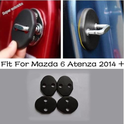 Car Styling Plastic Accessories Black Door Lock Buckle Cover Protector Shield Trim Fit For Mazda 6 Atenza 2014 - 2021