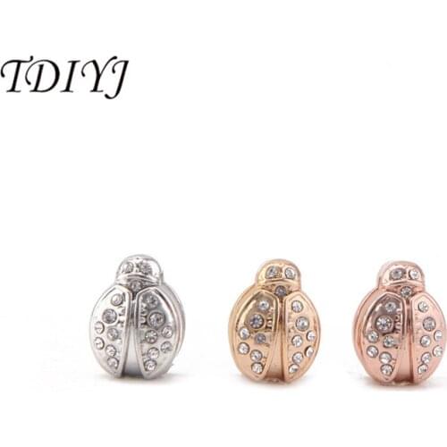 TDIYJ DIY Keeper Ladybug Mixed Slide Charms for Stainless Steel Mesh Bracelets Keepers 12Pcs/lot