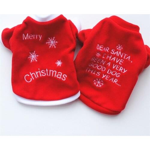 Warm Clothes Christmas Embroidery Text Style Pet Clothes Pet Supplies Pet Dog Autumn and Winter