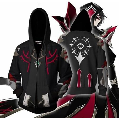 ELSWORD Cosplay Hoodie 3D Print Costume Jacket Hoodie Zipper Sweatshirt Halloween Zipper Jersey