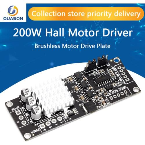 200W PWM three phase DC brushless Hall motor controller module brushless motor driver board can be controlled in both directions