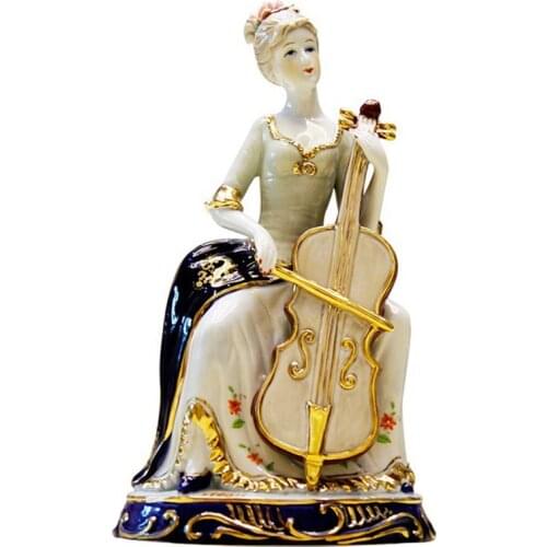 1pc Ceramic Handicraft Porcelain Decoration Desktop Women Figurine Ornament Handcraft Porcelain Adornment Women Ornaments