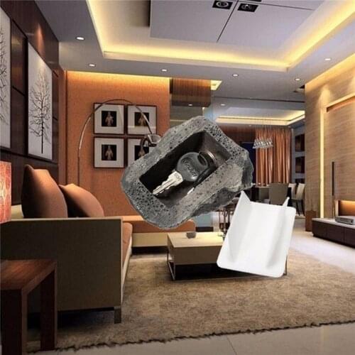 Unique Appearance Stone Shape Security Safe Storage Box Portable Small Size Resin Desktop Keys Storage Box Organizer