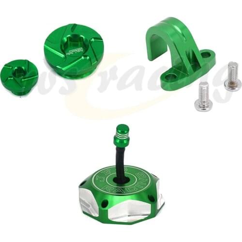 Motorcycle Billet Engine Timing Plug Set Gas Fuel Tank Cap Brake Hose Snap For KAWASAKI KX250F KX 250F KXF250 06 07 08 2009 2010
