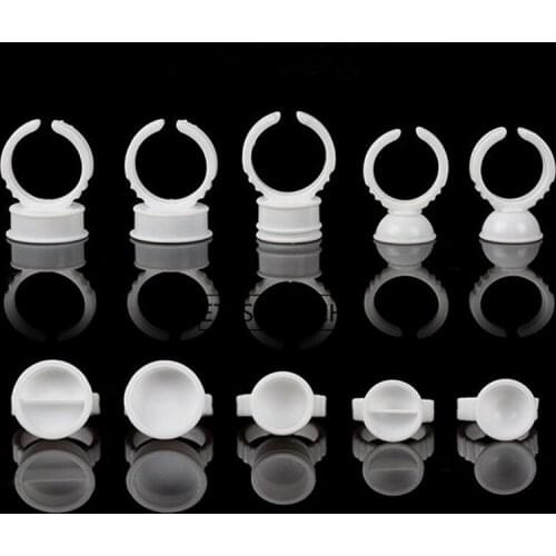 100sets Disposable Makeup Ring Tattoo Ink Eyebrow Lip Tattoo Pigments Holder Rings Container/Cup F2954