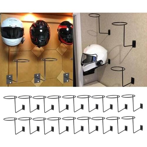 18x Motorcycle Accessories Helmet Rack Holder Helmet Hanger Wall Mounted Black