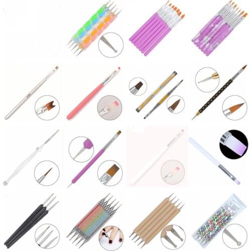 21 Different Styles DIY Nail Art Acrylic UV Gel Design Brush Painting Drawing Pen Tips Tools Kit (X01-21)