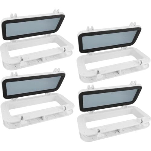 4 Pieces Boat Yacht Rectangle Opening Porthole 320x120mm Replacement Window