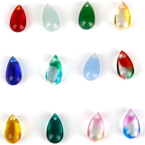 5 pcs/lot 20 Colors 14x8mm High Quality Glass Beads Drop Water Pendant Shape Beads For Garment Material Glass Loose Beads