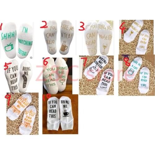 500pairs/lot womens new fashion if you can read this cotton ankle sock/short letter sock 10 color for choose