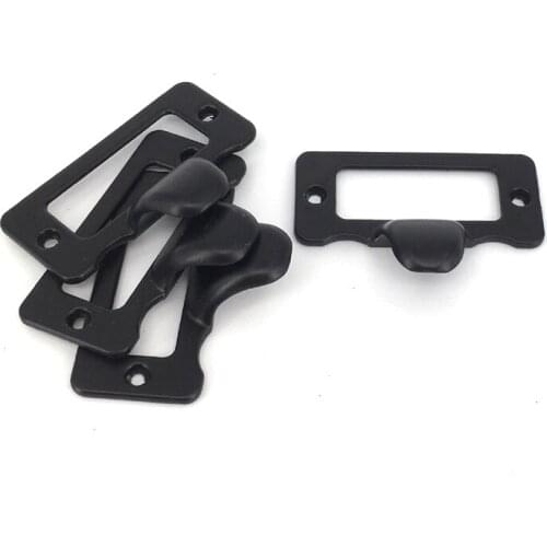 6Pcs 48x38mm Retro Black Tag Label Handle Pull for Drawers Gift Box Cabinet Cupboard File Case
