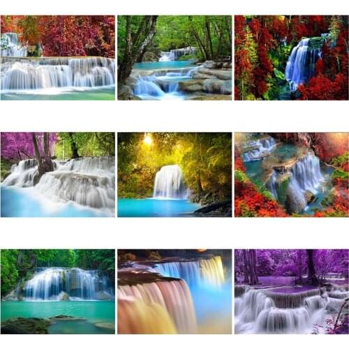 DIY 5D Diamond Painting Water Tree Cross Stitch Landscape Waterfall Diamond Embroidery Mosaic Rhinestones Art Gift Home Decor