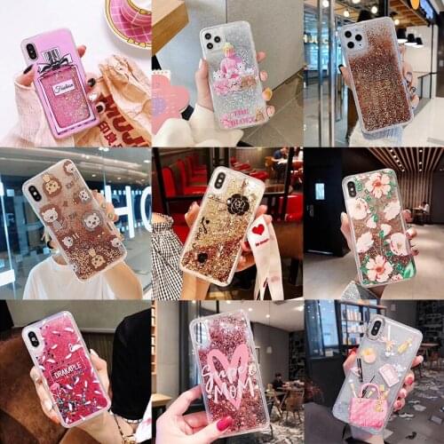 Quicksand Case For iPhone 11 Pro Max Cover Bling Glitter Transparent Liquid Case for iPhone XS Max XR 6 6S 7 8 Plus Cover