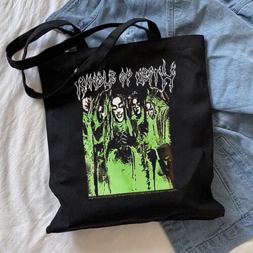 Gothic Women Shoulder Bag Large Capacity Canvas Bag Harajuku Hip-hop Ulzzang Dark Letters