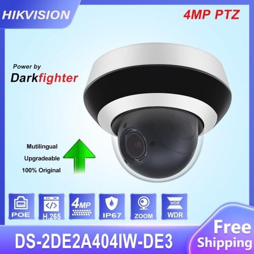 Hikvision PTZ IP Camera DS-2DE2A404IW-DE3 DS-2DE2A404IW-DE3/W 4MP 4X Zoom Network POE H.265 IK10 ROI WDR Dome CCTV PTZ Camera