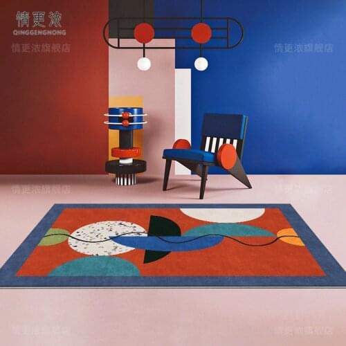 Creative Simple Ins Style Abstract Living Room Carpet Sofa Coffee Table Cushion Erasable Washable Easy to Care rug bedroom