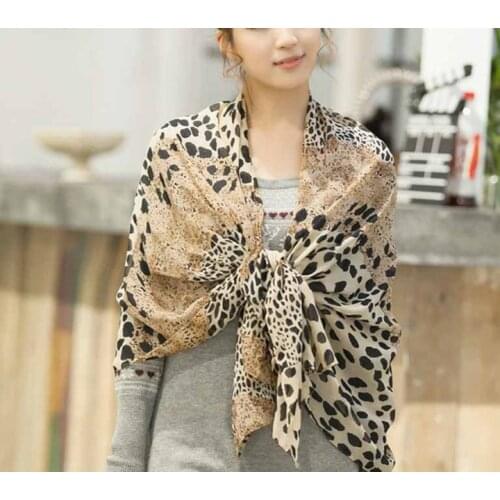 Summer new style burst beach leopard sunscreen chiffon Paris yarn scarves