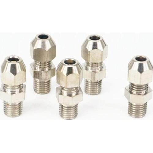 5pcs M10x1 Metric Male Thread Brass Fit 4mm OD Tube Coupler Adapter Connector Compression fitting For Tubing