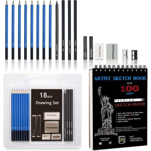 19 pcs/set Professional Sketch Drawing Pencil Set 8B 6B 4B 2B HB F H 2H Painting Pencils Stationery Supplies