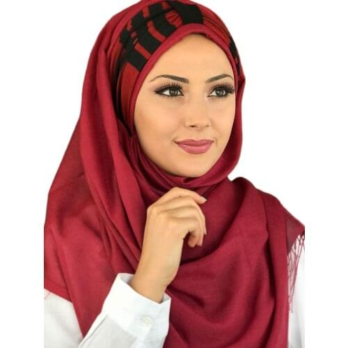 New Fashion Hijab Women Muslim Hijab 2021 Islamic Hijab Scarf Hat Scarf Burgundy Hijab Instant Hijab