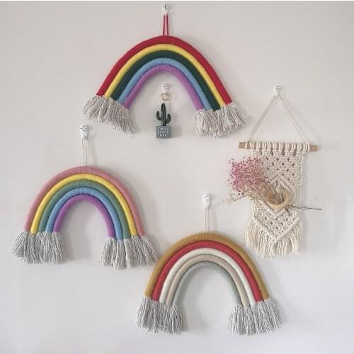 Hanging Rainbow Decor Handmade Korean Nordic Home Wall Ornaments Christmas Wedding Children Kids Room Decoration 5 Mix Colors