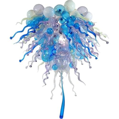 Hand Blown Glass Pendant Chandeliers Modern Murano Lamp Multicolor 40 Inches LED Light Source