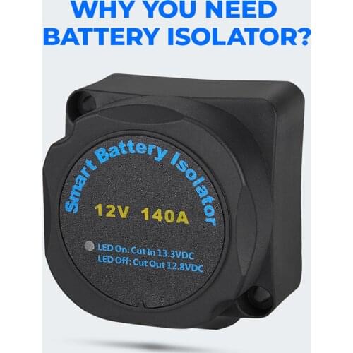 Relay 12V 140A Battery Isolator ATV UTV Voltage Sensitive Relay VSR Automatic Charing for Polaris for Artic Cat Boats, RVs