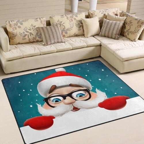 Christmas Carpet for Living Room Home Decor Santa Claus Large Floor Mat Kid Room 3D Pattern Children Carpet Bedroom Bedside Mats