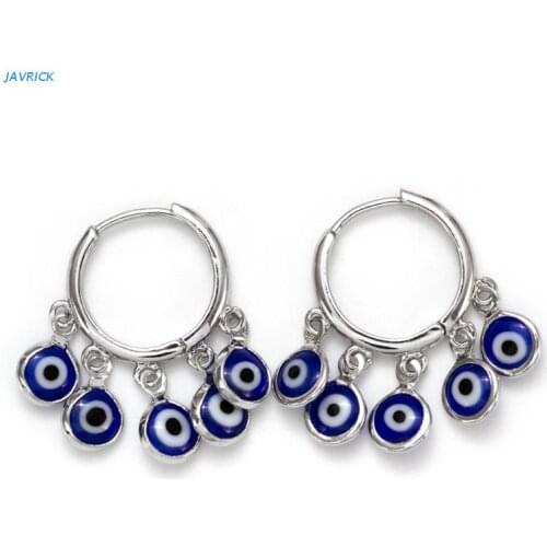 X7XB Handpicked Evil Eye Earrings Turkey Style Exquisite Blue Bead Lady Earrings
