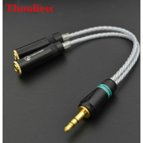 Thouliess 15cm 3.5mm Stereo Male to Double 2x3.5mm Female Cable Nordost odin 3 Line In Car Aux Cable Headphone Amplifier