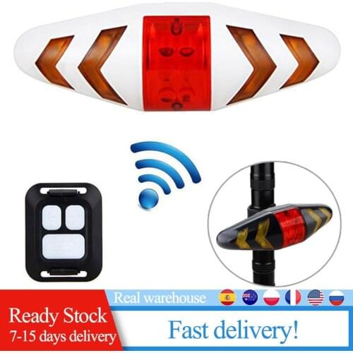 Bike Light Durable Waterproof Bicycle Turn Signal Wireless Remote Control Mountain Bike Tail Light Flashing Headlight Cycling